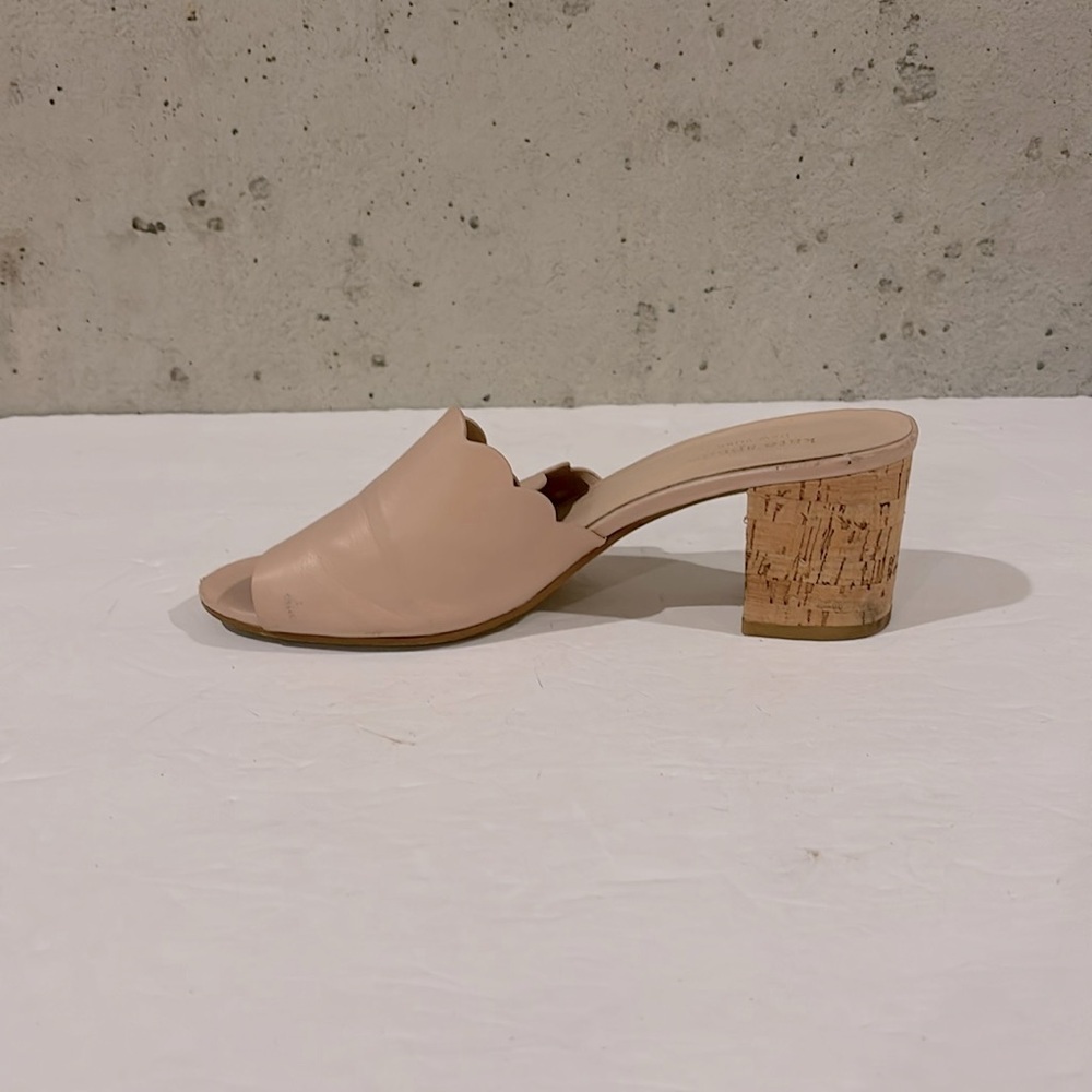KATE SPADE ‘Warren’ Pink Leather Slip On Scalloped Edge Mules  Size 8.5 - Picture 3 of 9